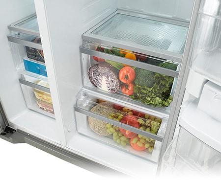 LG Side-by-Side-Kühlschrank mit Eis- und Wasserspender und Total No Frost Technologie, GSL325PZCV