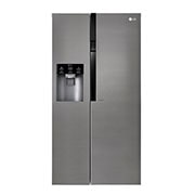 Vorderseite von LG Side-by-Side mit 591 Litern Kapazität, kein Festwasseranschluss notwendig | Energieeffizienzklasse* F GSL361ICEV