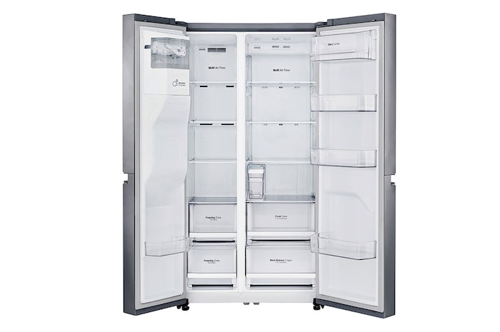 LG Side-by-Side Kühlschrank (F, 625L, 179cm hoch) mit Eis-, Crushed Ice- und Wasserspender & internem Wassertank | GSL481PZXZ, GSL481PZXZ