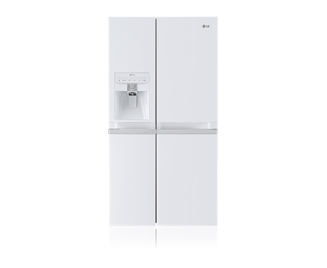 Vorderseite von LG Side-by-Side Kühlschrank mit modernem Design und Energieeffizienzklasse A&#43;&#43; GSL545SWQZ