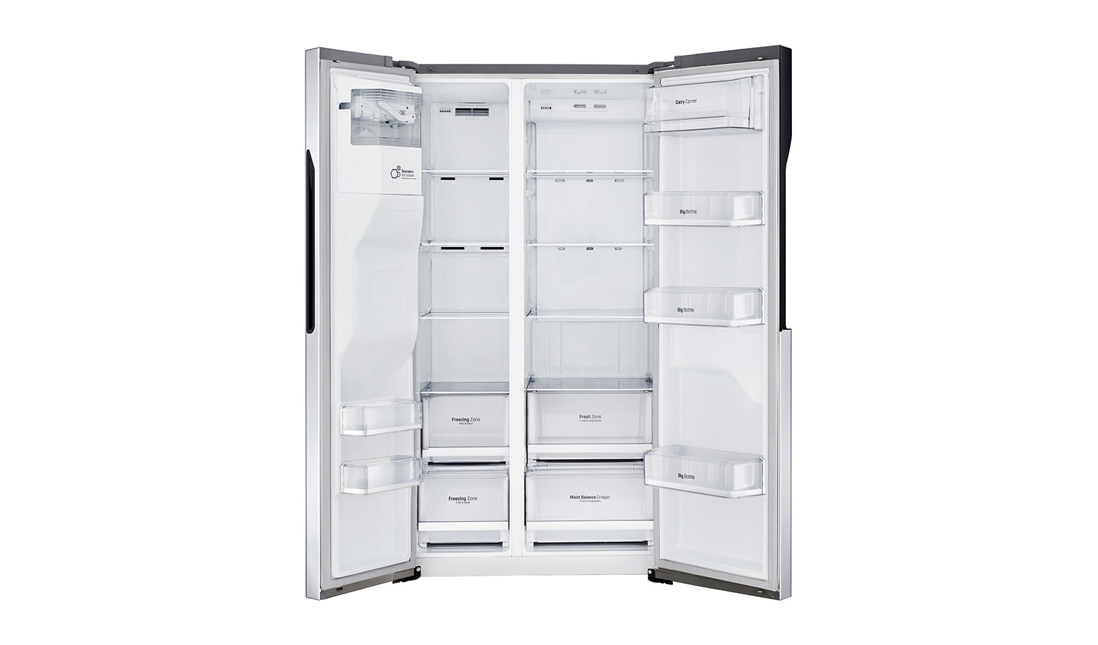 LG F Side-by-Side mit Eis-, Crushed Ice- und Wasserspender und Total No Frost, GSL560PZXV