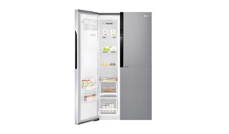 LG F Side-by-Side mit Eis-, Crushed Ice- und Wasserspender und Total No Frost, GSL560PZXV