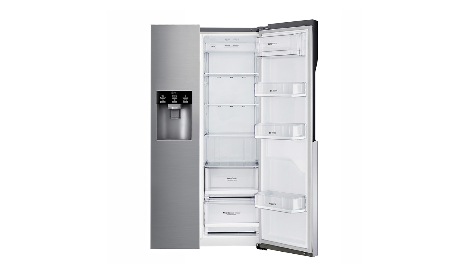 LG F Side-by-Side mit Eis-, Crushed Ice- und Wasserspender und Total No Frost, GSL560PZXV
