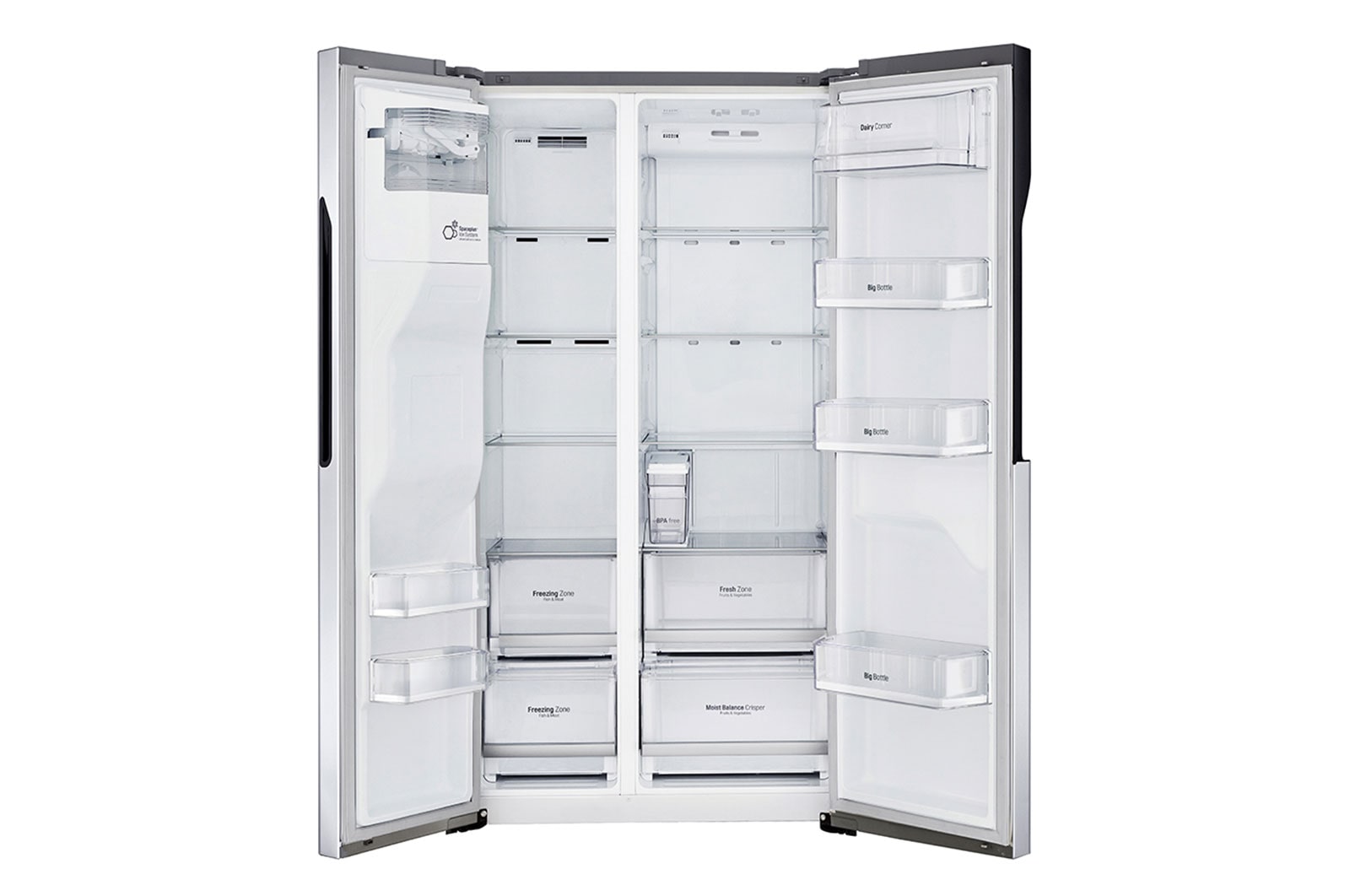 LG Side-by-Side mit Eis-, Crushed Ice- und Wasserspender und Total No Frost, GSL561PZUV