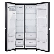 LG Side-by-Side mit Eis-, Crushed Ice- und Wasserspender | 625 Liter Kapazität | ​Energieeffizienzklasse​ F | Interner Wassertank 4L | Matte Black Steel | GSL761MCZZ, GSL761MCZZ