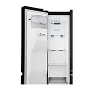 LG Side-by-Side mit Eis-, Crushed Ice- und Wasserspender | 625 Liter Kapazität | ​Energieeffizienzklasse​ F | Interner Wassertank 4L | Matte Black Steel | GSL761MCZZ, GSL761MCZZ