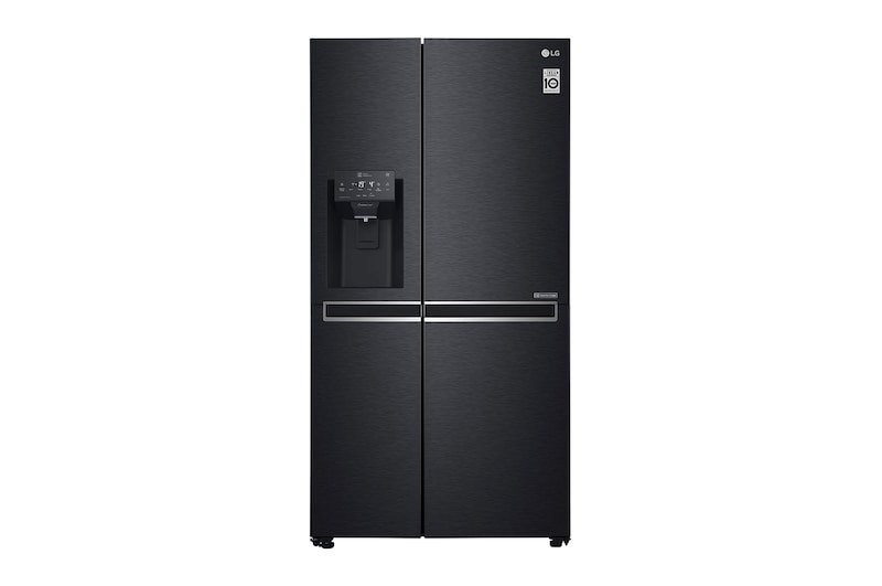 LG Side-by-Side mit Eis-, Crushed Ice- und Wasserspender | 625 Liter Kapazität | ​Energieeffizienzklasse​ F | Interner Wassertank 4L | Matte Black Steel | GSL761MCZZ, GSL761MCZZ