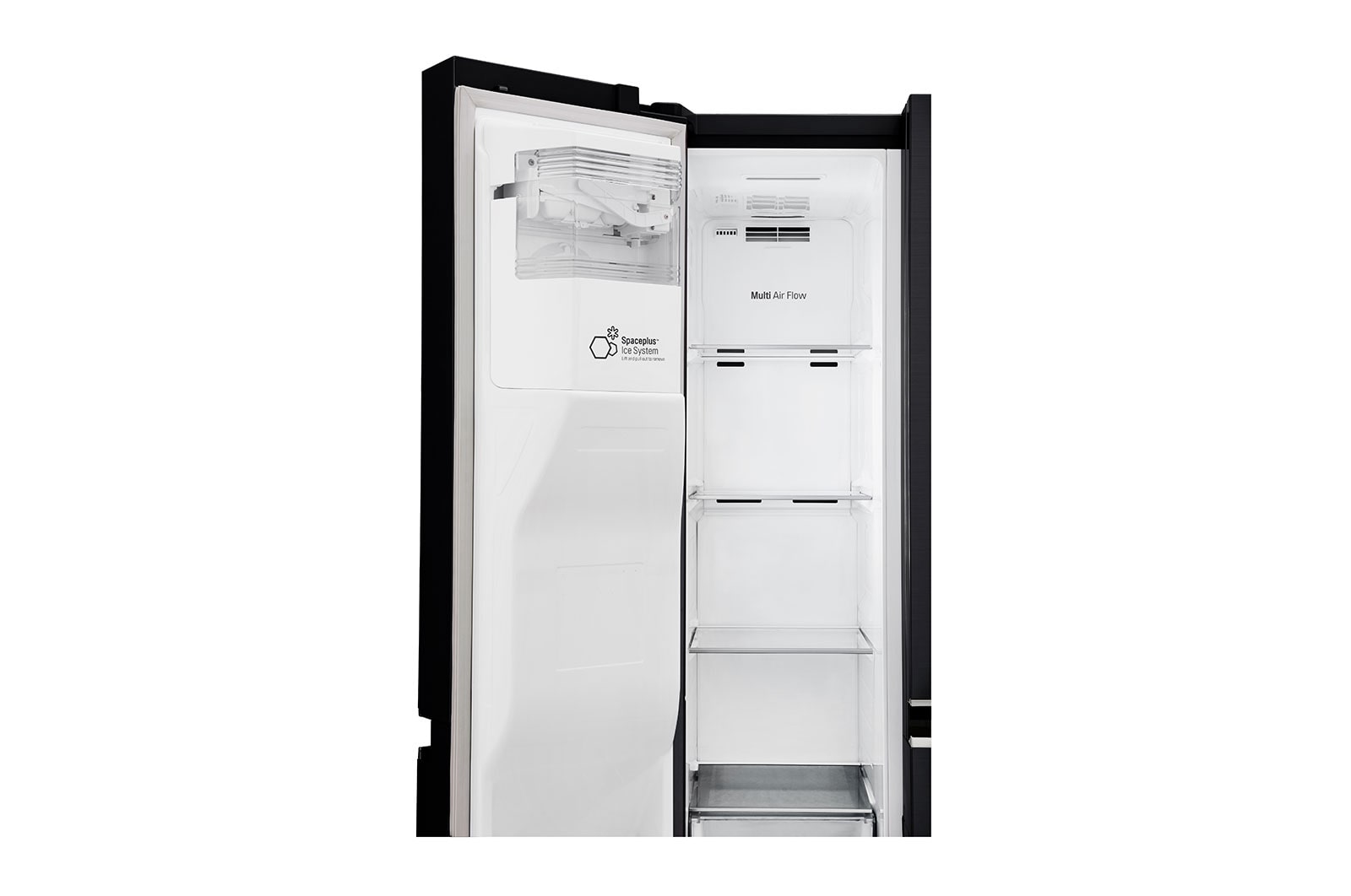 LG Side-by-Side mit Eis-, Crushed Ice- und Wasserspender | 625 Liter Kapazität | ​Energieeffizienzklasse​ F | Interner Wassertank 4L | Matte Black Steel | GSL761MCZZ, GSL761MCZZ