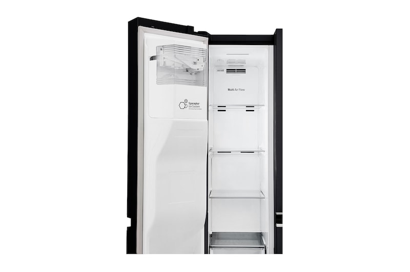 LG Side-by-Side mit Eis-, Crushed Ice- und Wasserspender | 625 Liter Kapazität | ​Energieeffizienzklasse​ F | Interner Wassertank 4L | Matte Black Steel | GSL761MCZZ, GSL761MCZZ