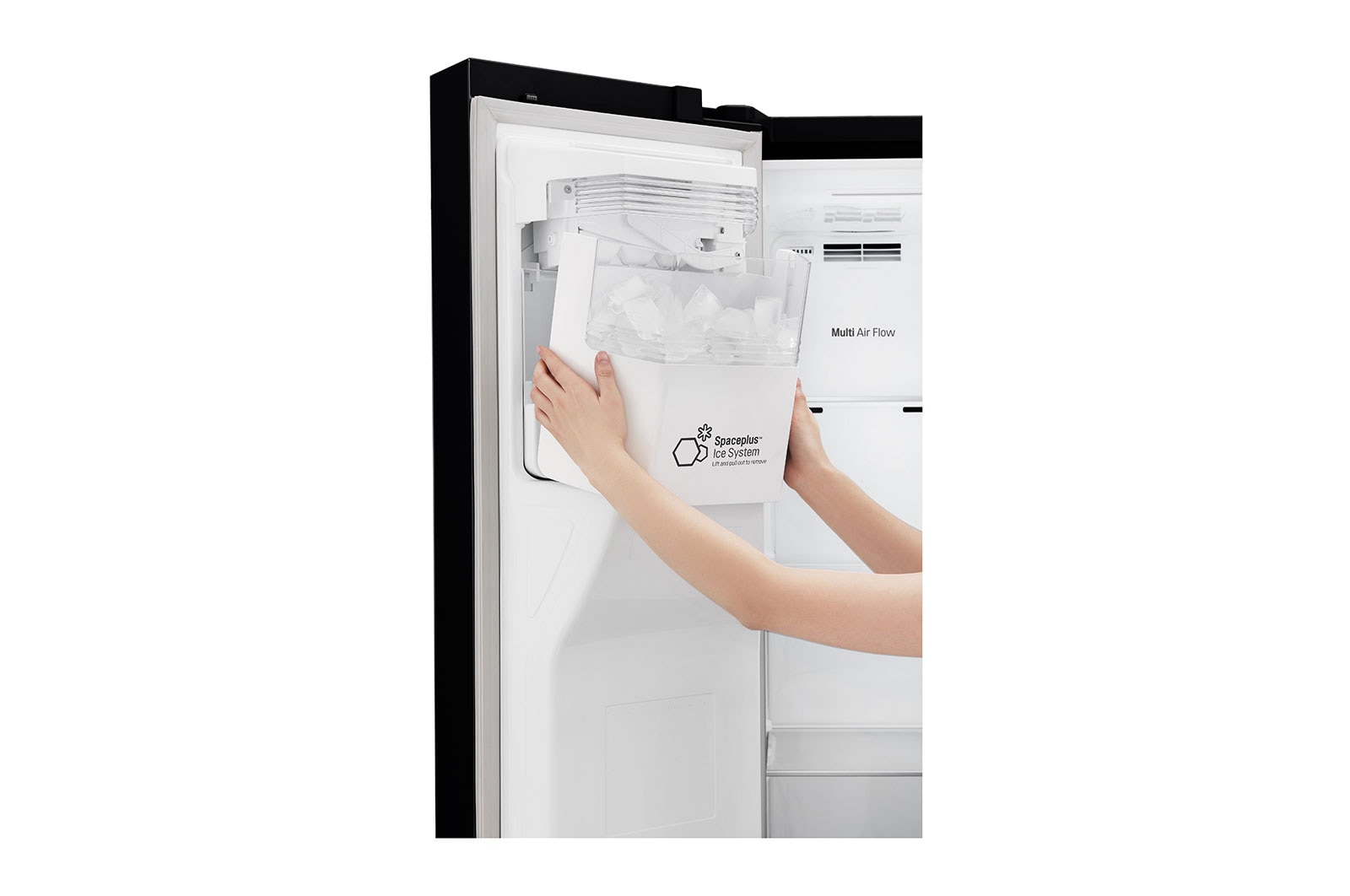 LG Side-by-Side mit Eis-, Crushed Ice- und Wasserspender | 625 Liter Kapazität | ​Energieeffizienzklasse​ F | Interner Wassertank 4L | Matte Black Steel | GSL761MCZZ, GSL761MCZZ