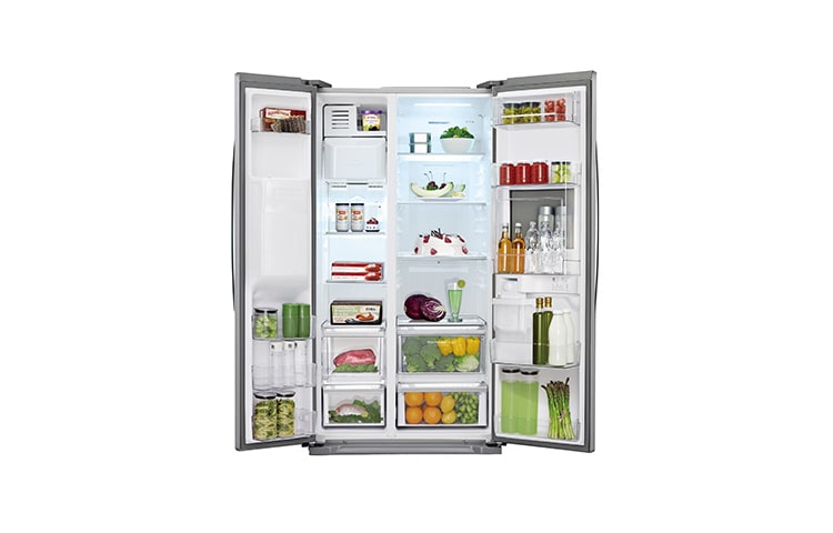 LG Side-by-Side Kühlschrank mit Eis- und Wasserspender, Soft Touch Barfach und Total No Frost Technologie, GSP325PVCV