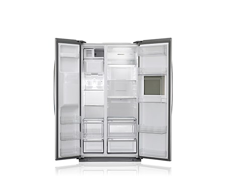 LG Side-by-Side Kühlschrank mit Eis- und Wasserspender, Soft Touch Barfach und Total No Frost Technologie, GSP325PZCV