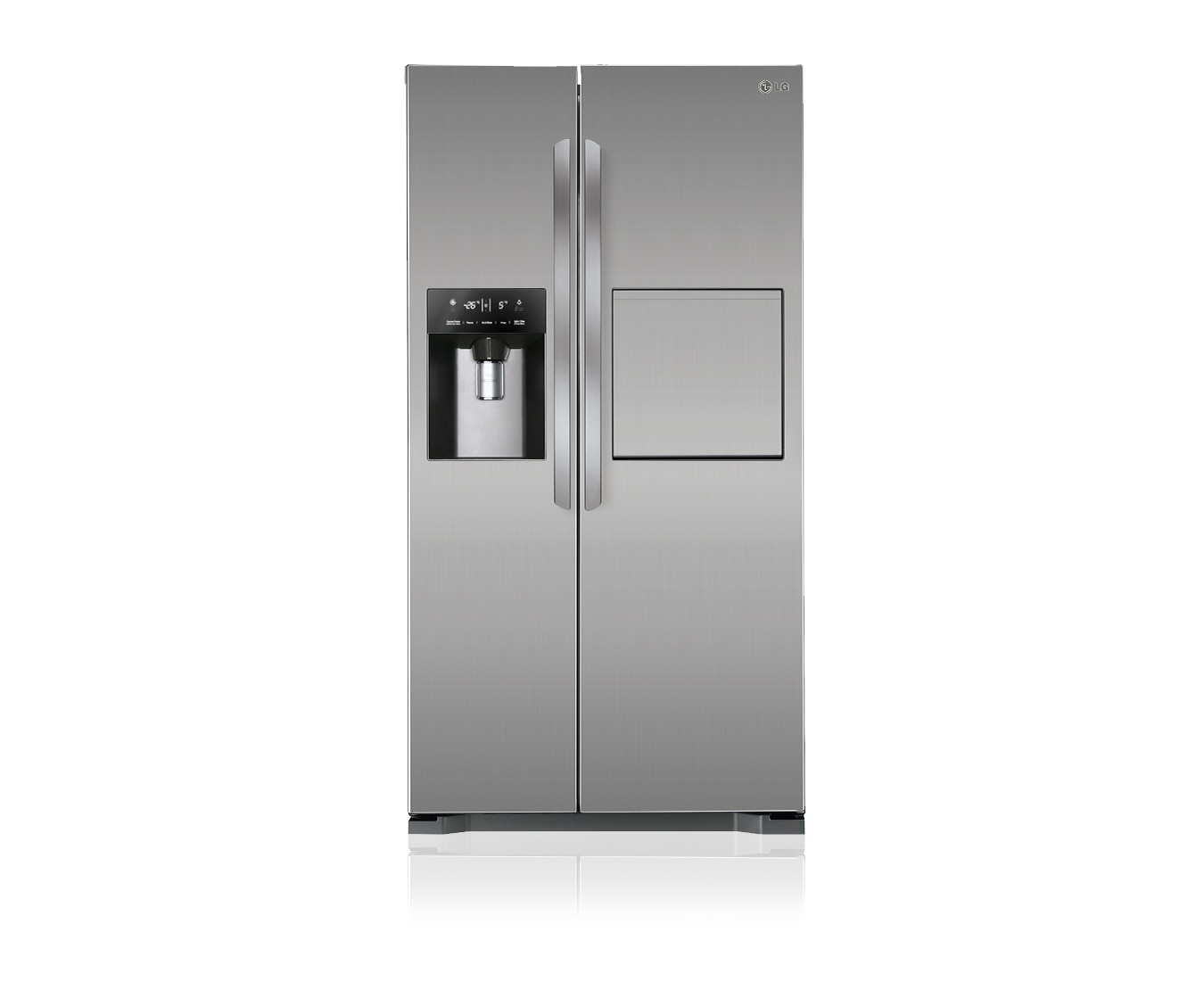 Vorderseite von Side-by-Side Kühlschrank mit Eis- und Wasserspender, Soft Touch Barfach und Total No Frost Technologie GSP325PZCV