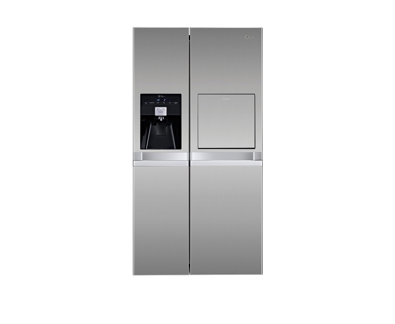 Vorderseite von UND WASSERSPENDER UND ENERGIEEFFIZIENZKLASSE A&#43;&#43; LG Side-by-Side Kühlschrank mit integriertem Easy Open Griff, Barfach, Eis- und Wasserspender und Energieeffizienzklasse A&#43;&#43; GSP545PZQZ