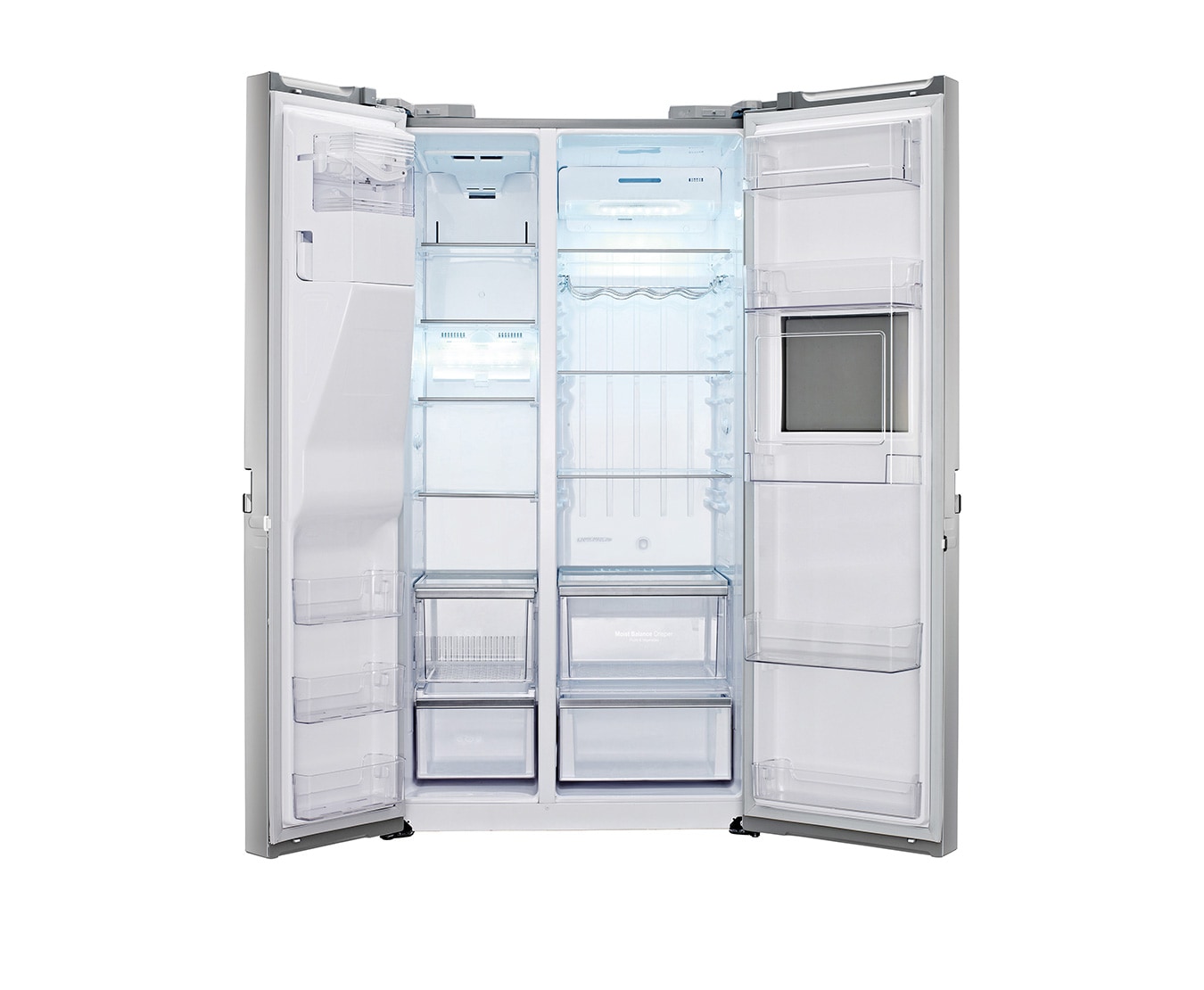 LG UND WASSERSPENDER UND ENERGIEEFFIZIENZKLASSE A++ LG Side-by-Side Kühlschrank mit integriertem Easy Open Griff, Barfach, Eis- und Wasserspender und Energieeffizienzklasse A++, GSP545PZQZ