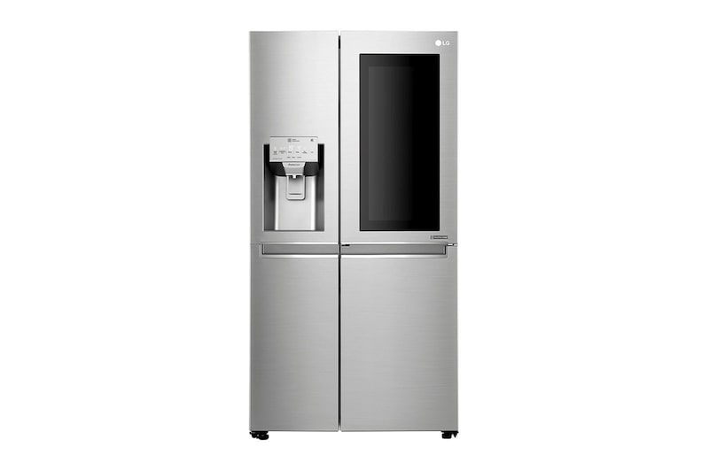 LG Side-by-Side mit InstaView Door-in-Door® | Eis-, Crushed Ice- und Wasserspender  | 625 Liter Kapazität | Energieeffizienzklasse F | Interner Wassertank 4L | Edelstahl | GSX961NEAZ, GSX961NEAZ