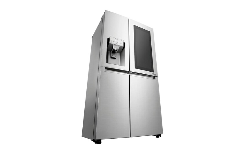 LG Side-by-Side mit InstaView Door-in-Door® | Eis-, Crushed Ice- und Wasserspender  | 625 Liter Kapazität | Energieeffizienzklasse F | Interner Wassertank 4L | Edelstahl | GSX961NEAZ, GSX961NEAZ