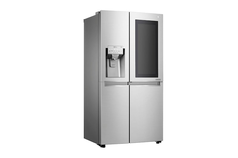 LG Side-by-Side mit InstaView Door-in-Door® | Eis-, Crushed Ice- und Wasserspender  | 625 Liter Kapazität | Energieeffizienzklasse F | Interner Wassertank 4L | Edelstahl | GSX961NEAZ, GSX961NEAZ