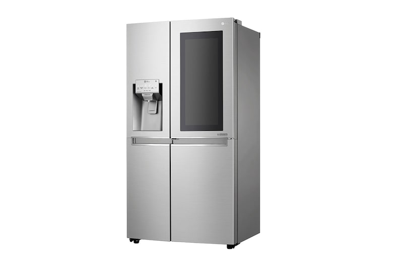 LG Side-by-Side mit InstaView Door-in-Door® | Eis-, Crushed Ice- und Wasserspender  | 625 Liter Kapazität | Energieeffizienzklasse F | Interner Wassertank 4L | Edelstahl | GSX961NEAZ, GSX961NEAZ