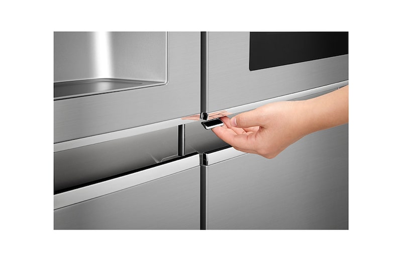 LG Side-by-Side mit InstaView Door-in-Door® | Eis-, Crushed Ice- und Wasserspender  | 625  Liter Kapazität |​ ​​​​​​Energieeffizienzklasse​ F​ | Interner Wassertank 4L | Edelstahl | GSX961NEVZ, GSX961NEVZ