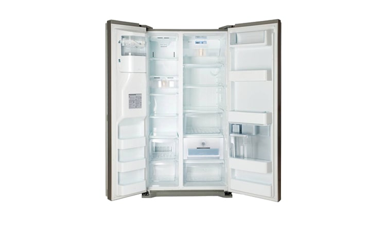 LG Side by Side Kühlschrank ohne Festwasseranschluss mit Energieeffizienzklasse A++ und schicker Brushed Steel Front, GW-L227HNXZ