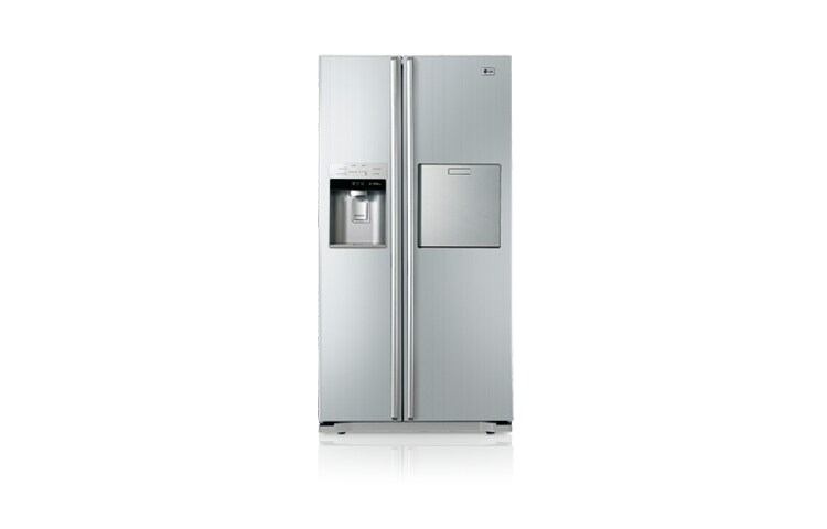 Vorderseite von Side-by-Side Kühl- Gefrierkombination in Platinum Silber mit Energieeffizienzklasse A GW-P227BLQK