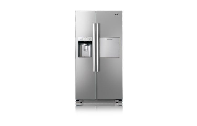 Vorderseite von Side by Side-Gerät mit Linear Kompressor™-Technik, Total No Frost, Eis- und Wasserspender ohne aufwendigen Festwasseranschluss GW-P227HKXV