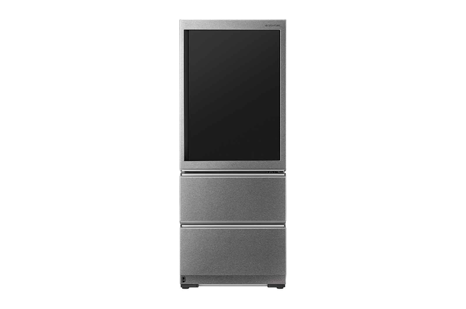 Vorderseite von LG SIGNATURE Kühl-Gefrierkombination mit InstaView Door-in-Door®  | 435 Liter Kapazität  | ​​Energieeffizienzklasse ​F​ | Edelstahl mit Textured Steel®-Finish | LSR200B LSR200B