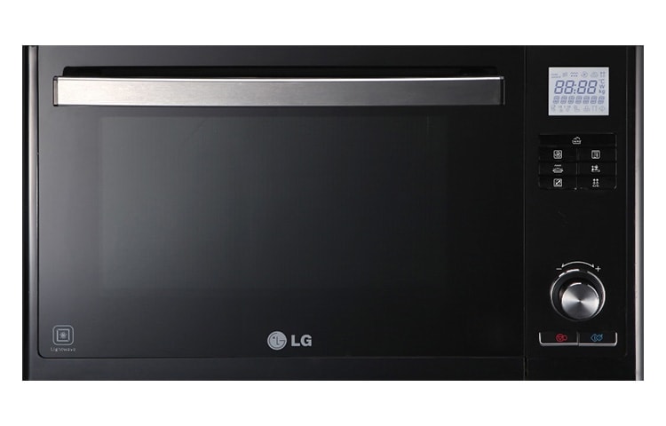 LG Lichtwellenofen mit Carbon Heizelement, Heißluft und Pizzaprogramm inkl. Metallform, MJ3281CBS