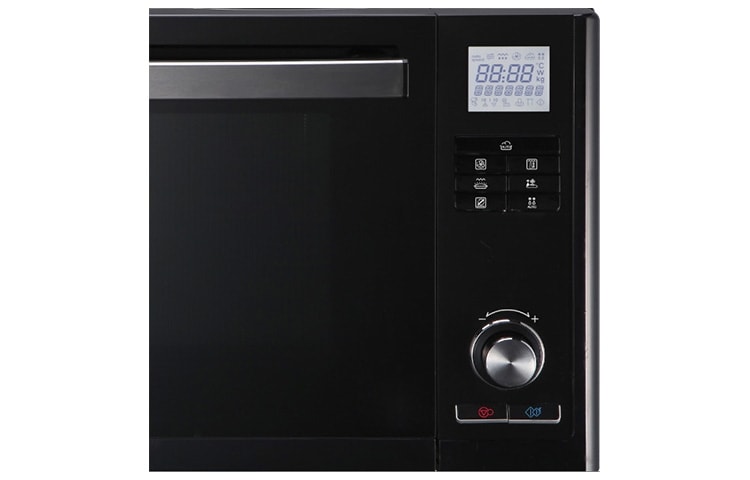 LG Lichtwellenofen mit Carbon Heizelement, Heißluft und Pizzaprogramm inkl. Metallform, MJ3281CBS