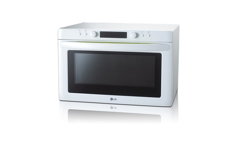 Vorderseite von Der LG SolarCUBE Essence: Erfrischend stylisch &amp; praktisch. Sparsame Mikrowelle dank Lichtwellentechnik MP9289JS