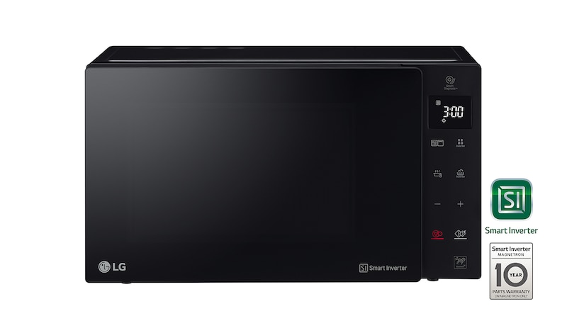 Vorderansicht der 25L & 900 Watt Mikrowelle mit Quarzgrill Schwarz MH6535GIS 