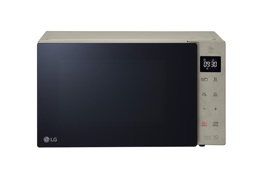 Vorderansicht der 25 L & 1000 Watt Mikrowelle mit Quarzgrill Noble Silber MH6535NBS