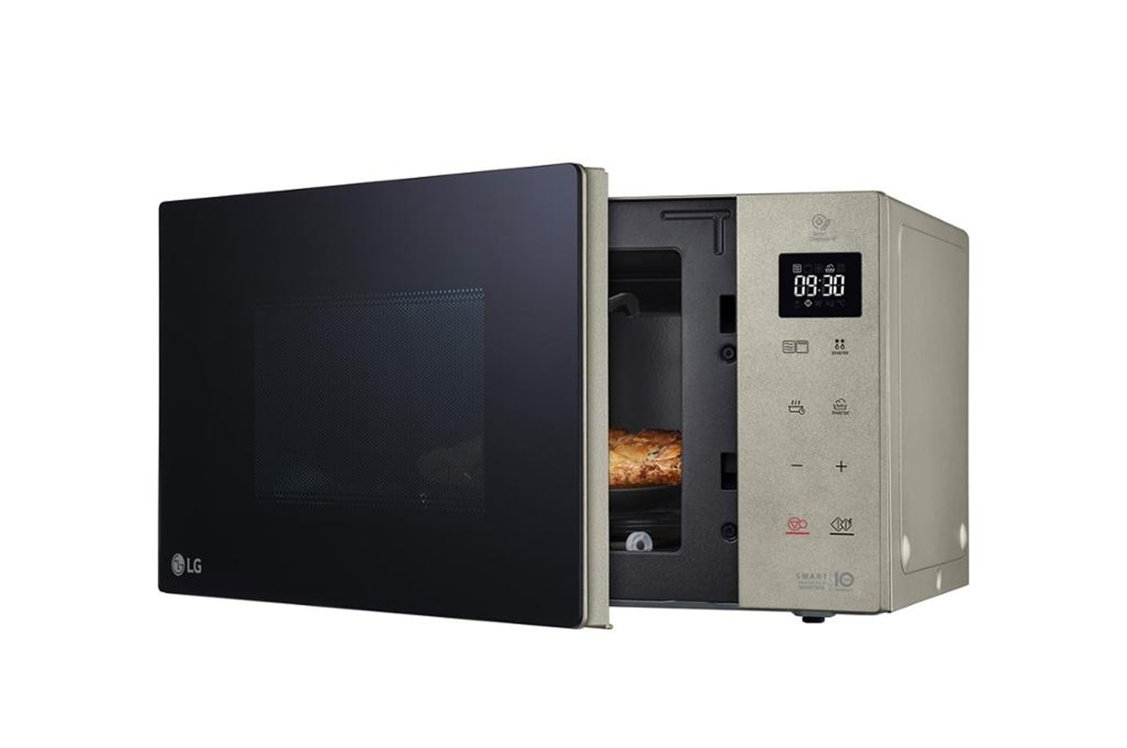 LG Mikrowelle Noble Steel (25 L, 1000 Watt) mit Quarzgrill, Smart Inverter Technologie & EasyClean | MH6535NBS, MH6535NBS