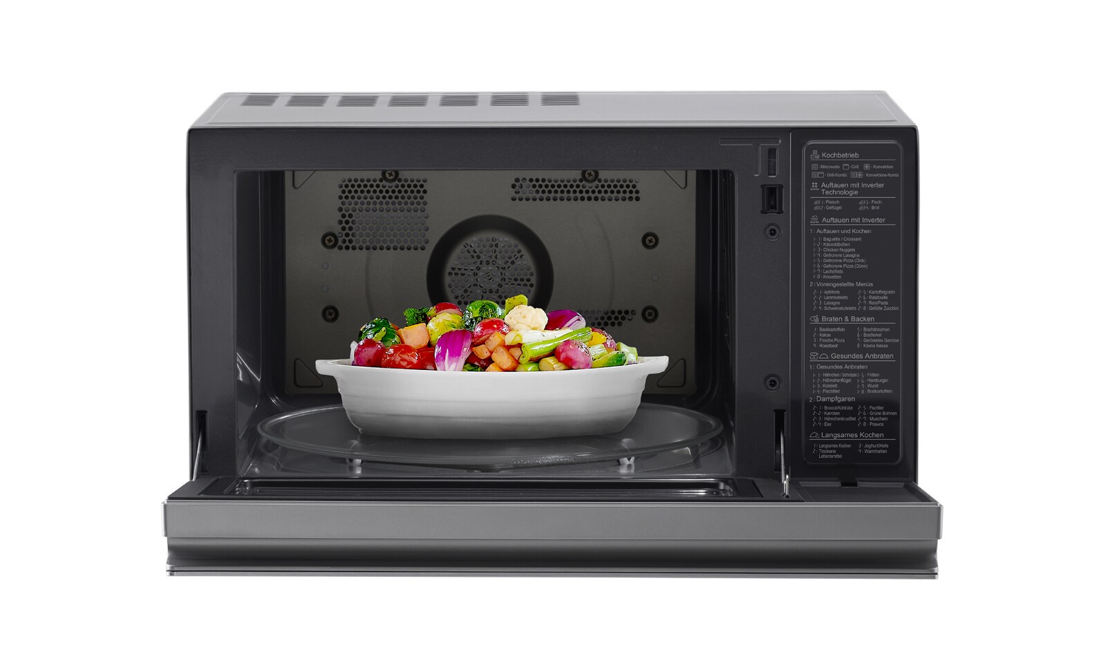 LG Heißluft-Mikrowelle Edelstahl (39L, 1350 Watt) mit Heißluftfunktion, Quarzgrill & EasyClean | MJ3965ACS, MJ3965ACS