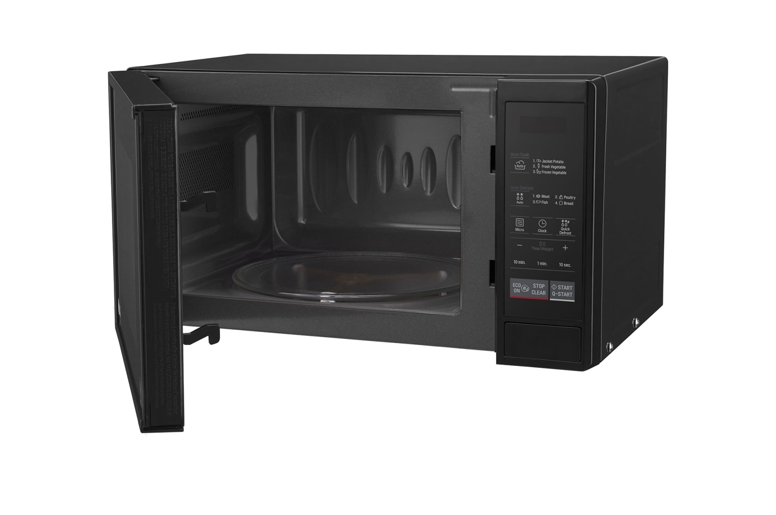 LG Solo-Mikrowelle Schwarz (20 L, 700 Watt) mit Smart Inverter Technologie & EasyClean | MS2042D, MS2042D