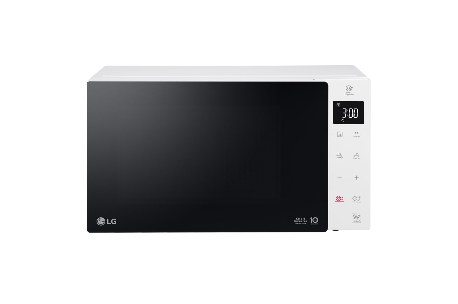 Vorderansicht der 23 L & 1000 Watt Solo-Mikrowelle Weiß MS23NECBW 