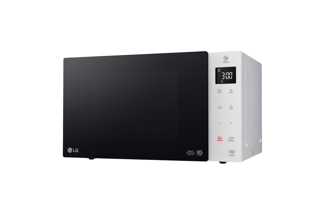 LG Solo-Mikrowelle Weiß (23 L, 1000 Watt) mit Smart Inverter Technologie & EasyClean | MS23NECBW, MS23NECBW
