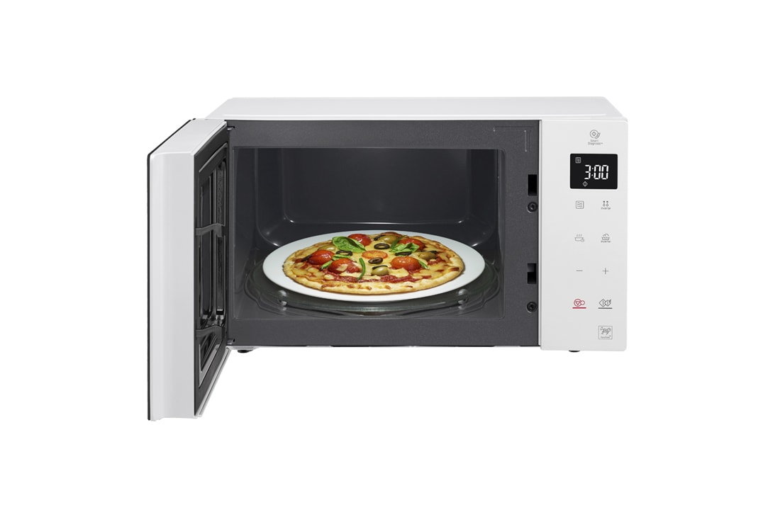 LG Solo-Mikrowelle Weiß (23 L, 1000 Watt) mit Smart Inverter Technologie & EasyClean | MS23NECBW, MS23NECBW