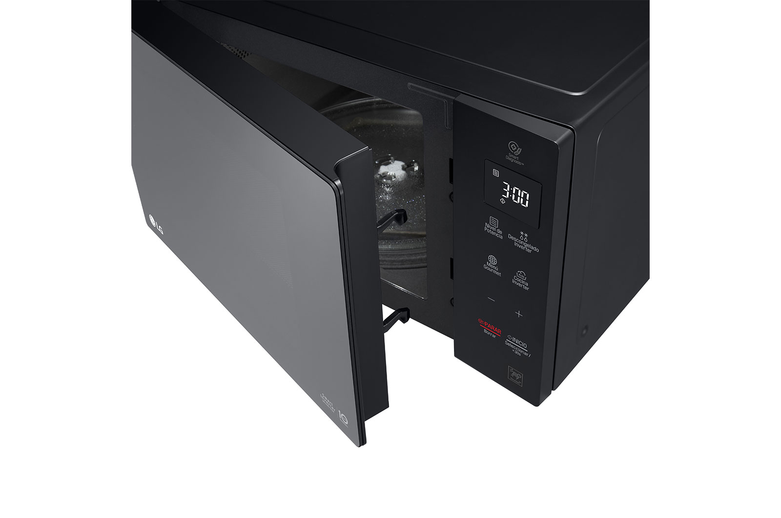 LG Solo-Mikrowelle Schwarz (25 L, 1000 Watt) mit Smart Inverter Technologie & EasyClean | MS2535GIR, MS2535GIR