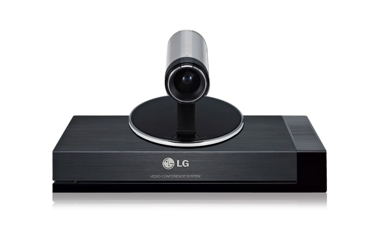 Vorderseite von Videokonferenzsystem mit 1,3 Megapixel-HD-Kamera, Fernbedienung, 16:9-Bildformat und eingebauten 2-Watt-Lautsprechern RVF1000