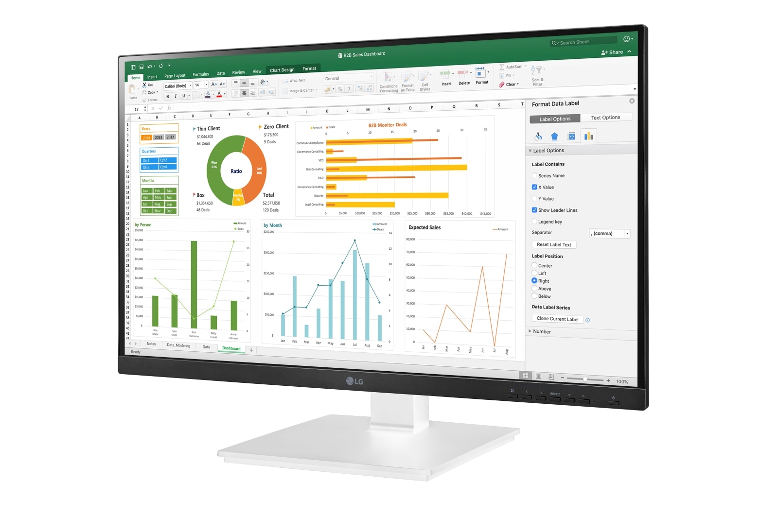 LG 24 Zoll IPS Monitor mit Full HD-Auflösung und Farbkalibrierung, 24BN650Y-W.AED