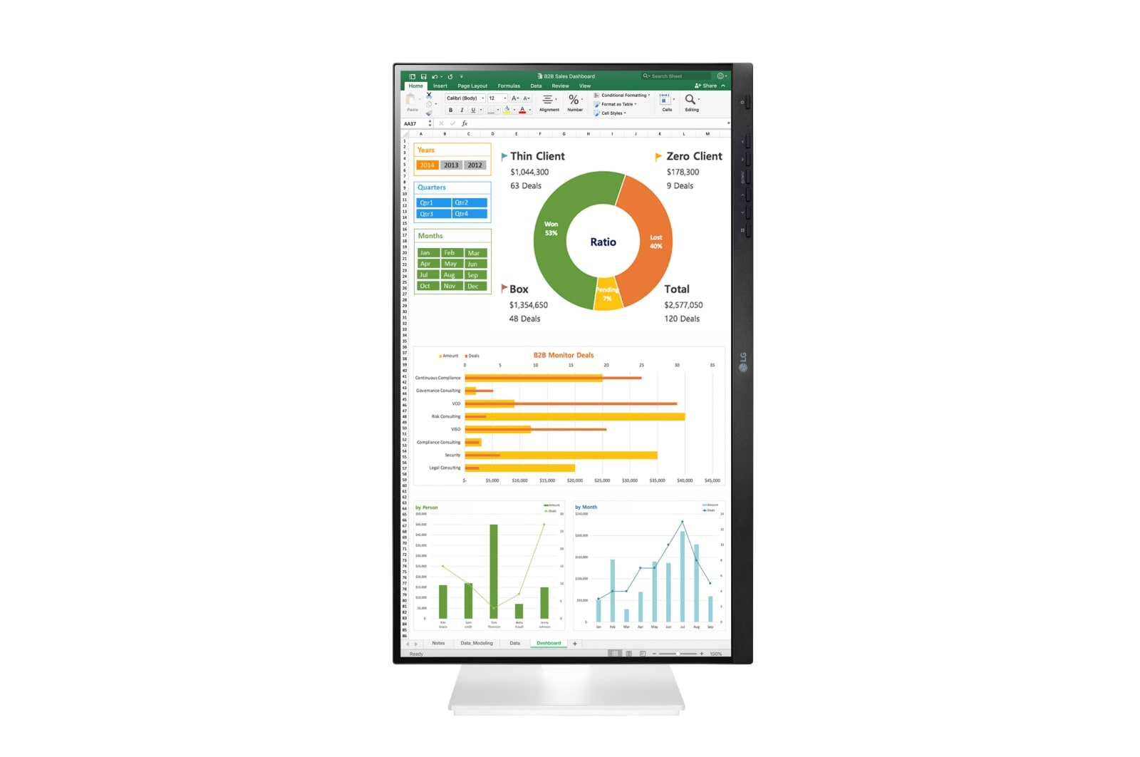 LG 24 Zoll IPS Monitor mit Full HD-Auflösung und Farbkalibrierung, 24BN650Y-W.AED