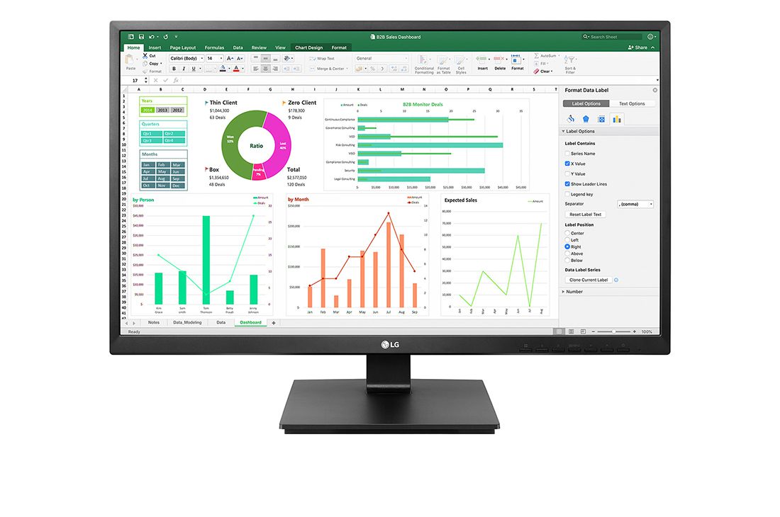 LG 23,8 Zoll Full HD Monitor mit IPS, Flicker Safe und Lese-Modus (TCO 8.0), 24BN550Y-T