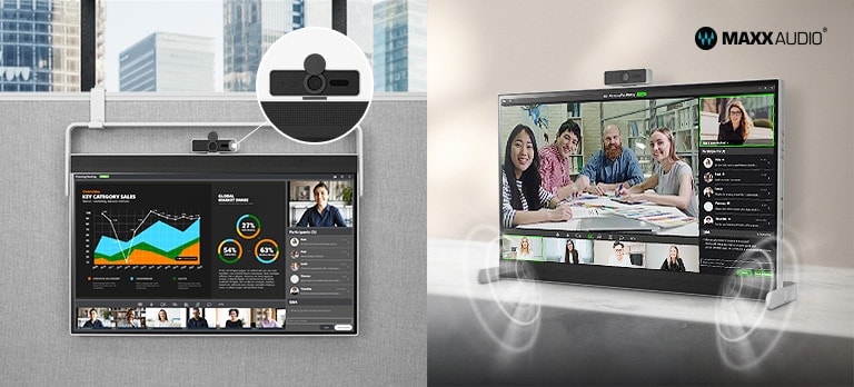 Abnehmbare Webcam und eingebaute Lautsprecher.