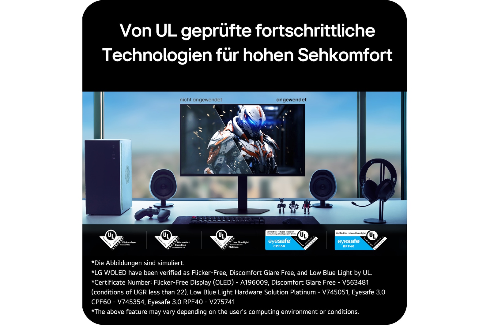 +15-Grad-Seitenansicht mit geneigtem Monitor