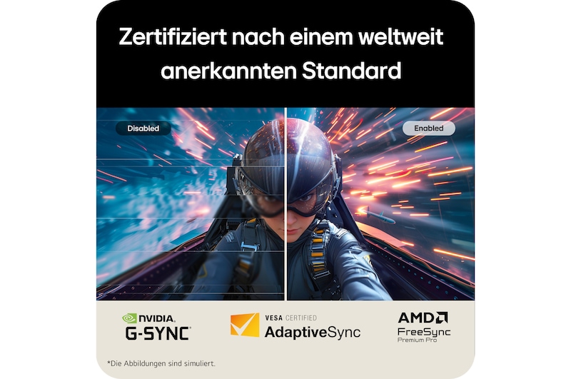 Draufsicht auf -30 Grad drehbaren Monitor
