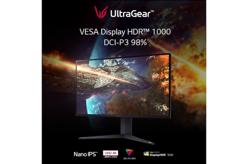 LG UltraGear™-Gaming-Monitor mit 32 Zoll, UHD 4K und VESA DisplayHDR™ 1000, 32GQ950-B