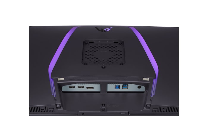 close-up view of ports with lights on