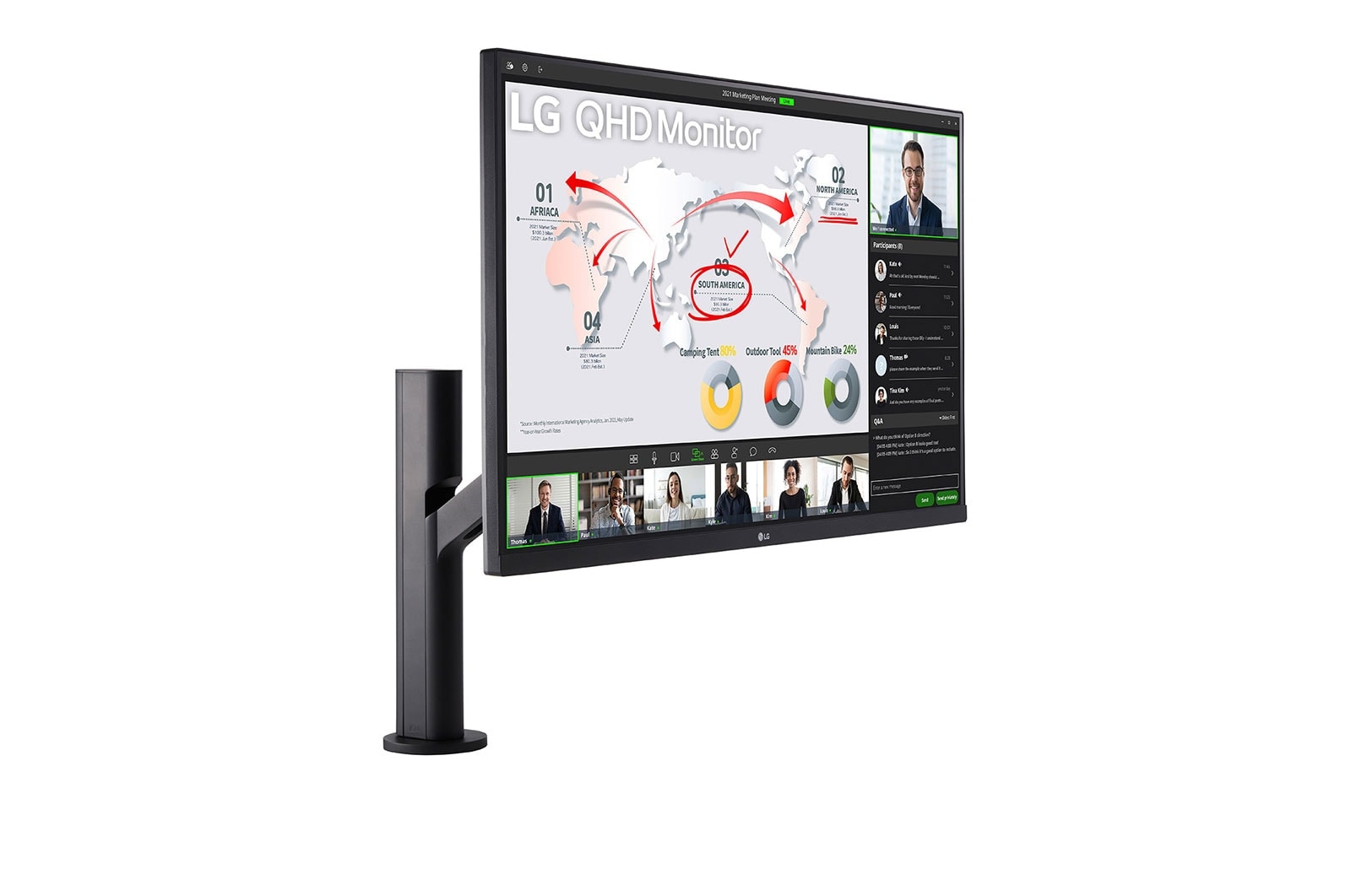 LG 31,5 Zoll QHD Ergo Monitor mit IPS, HDR10 und USB Type-C™, 32QP880-B